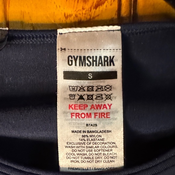 Gymshark Navy Long Sleeve Compression Crop Top - Picture 2 of 6